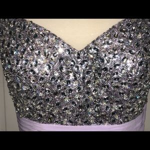 Light purple size 6 prom dress with beaded top